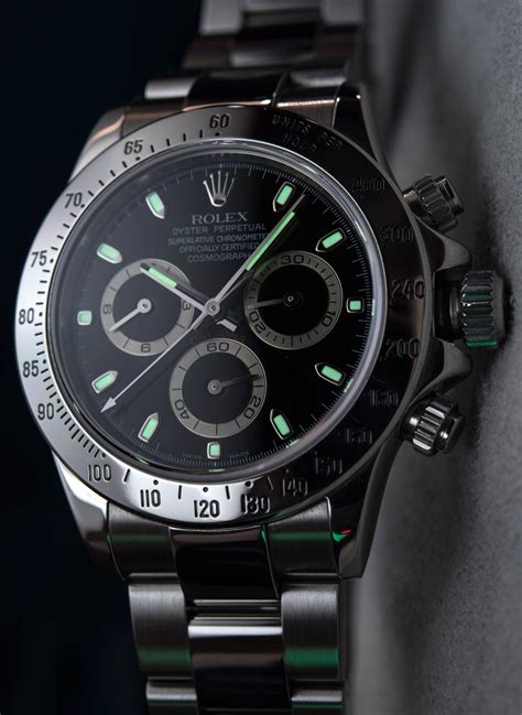 rolex daytona black face steel 116520|rolex daytona 116520 retail price.